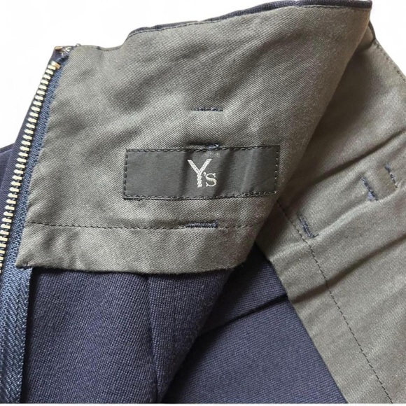 Yohji Yamamoto Y’s navy wool gabardine I-line midi skirt NWT deadstock vintage - Picture 4 of 8